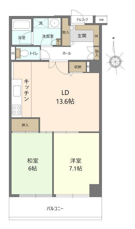 城山パークマンションの間取り