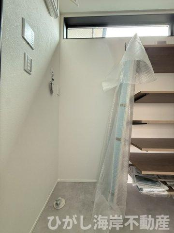 茅ヶ崎市菱沼1丁目　新築戸建のランドリースペース|8月22日撮影　洗濯機置場