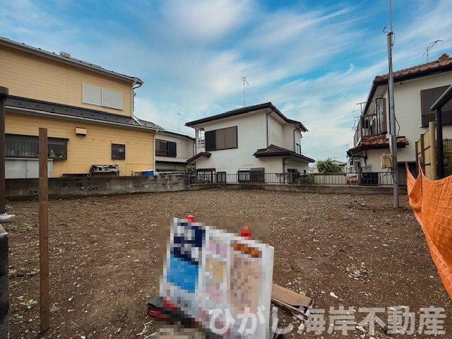 茅ヶ崎市菱沼1丁目　新築戸建の外観|4月24日撮影　建築前　現地外観