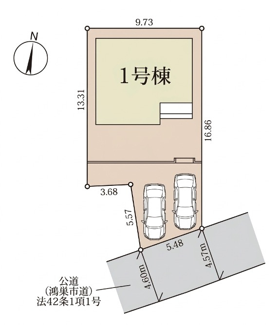 [新築住宅] 鴻巣市鎌塚 全1棟の区画図