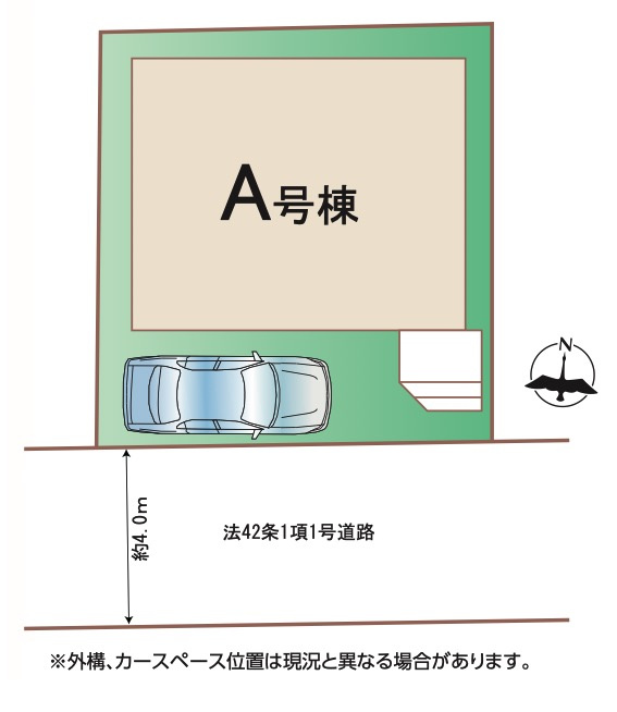 [新築住宅] 鶴ヶ島市上広谷 全1棟の区画図