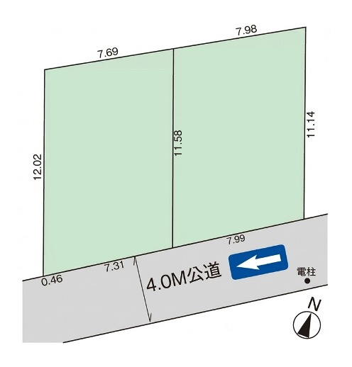 さいたま市北区奈良町 建築条件付き土地の区画図