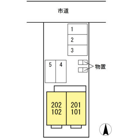 コートビレッジ山王Ⅱ201の区画図