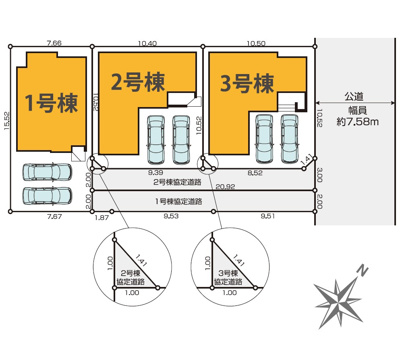 【区画図】 | 静岡市駿河区下島 新築一戸建て 1号棟 | 1号棟の区画図です