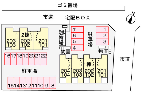 ノーブル　弐番館の区画図|配置図