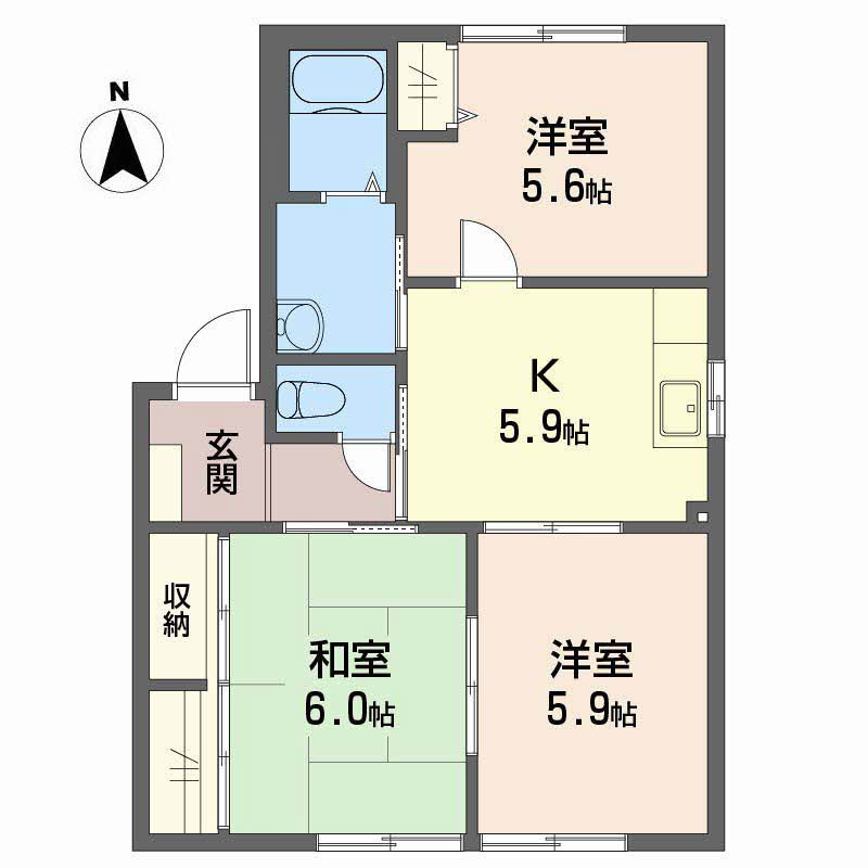 ハイツ岩郷 A棟の間取り