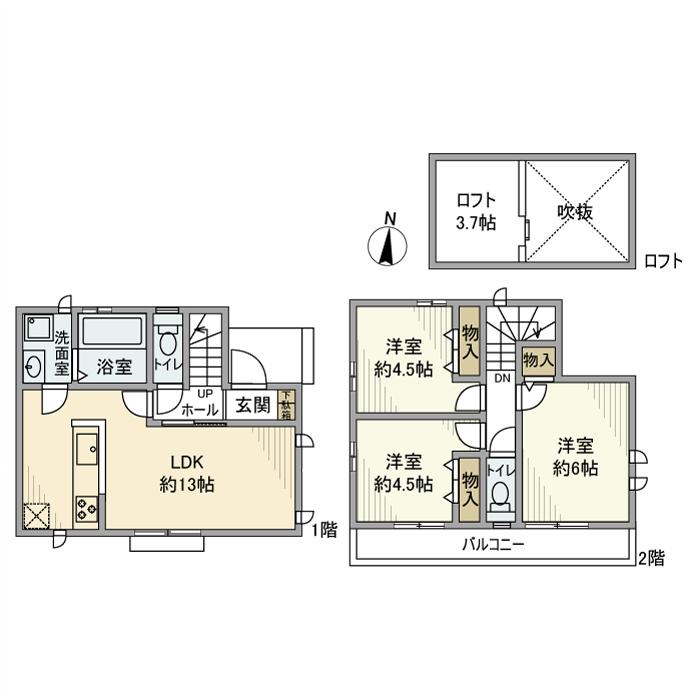 学園東町戸建の間取り
