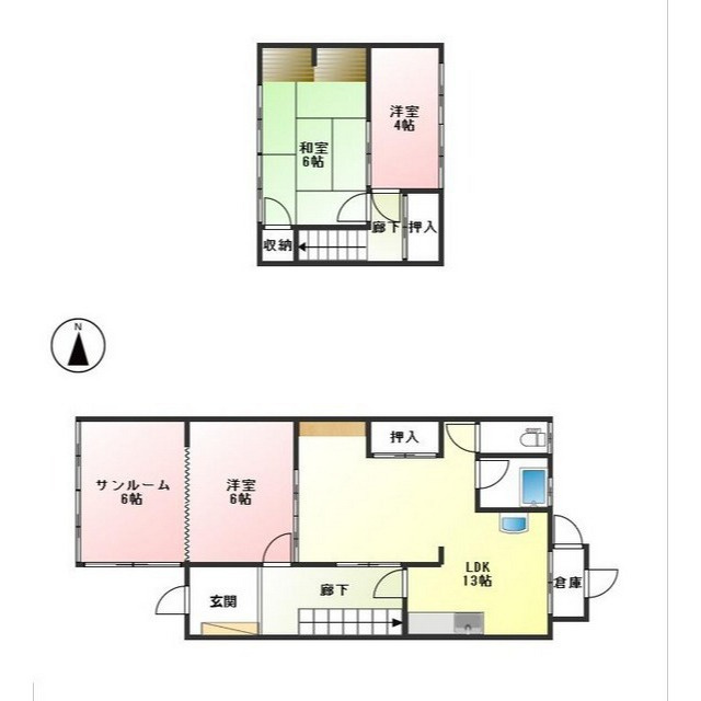 岐阜市鏡島中戸建の間取り