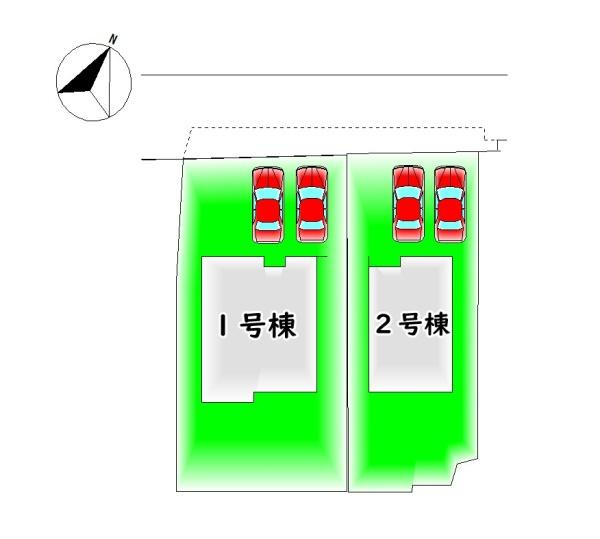 【区画図】 | 全2棟・カースペース2台分♪
