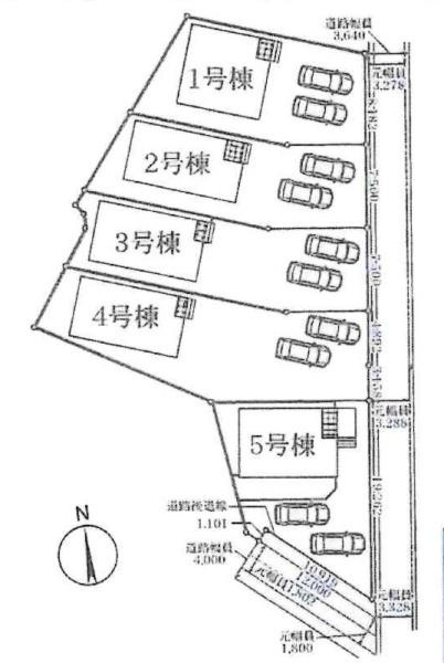 西尾市平口町第1　全5棟・4号棟の区画図|4号棟です。