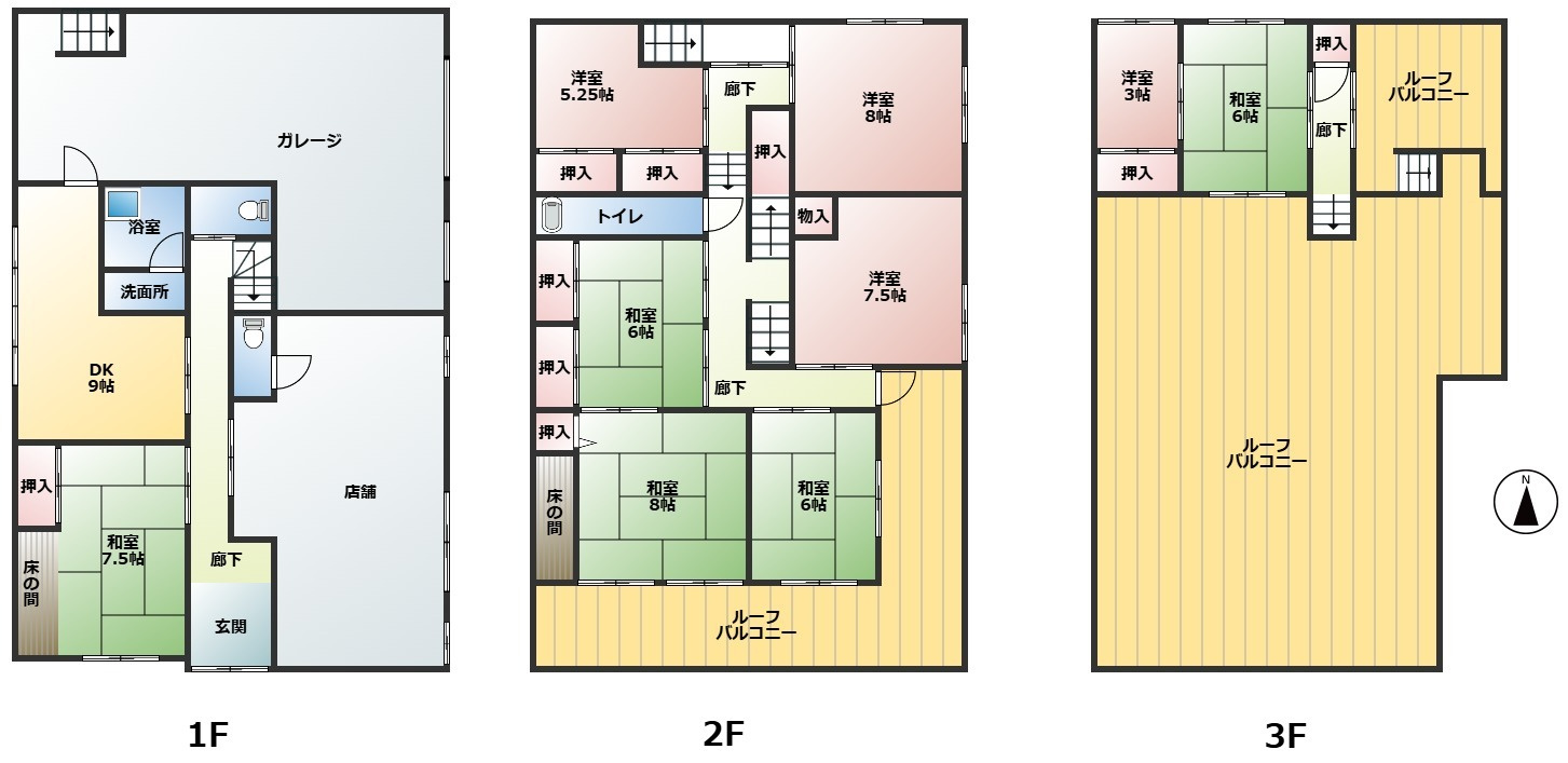 揖保郡太子町太田　中古戸建の間取り