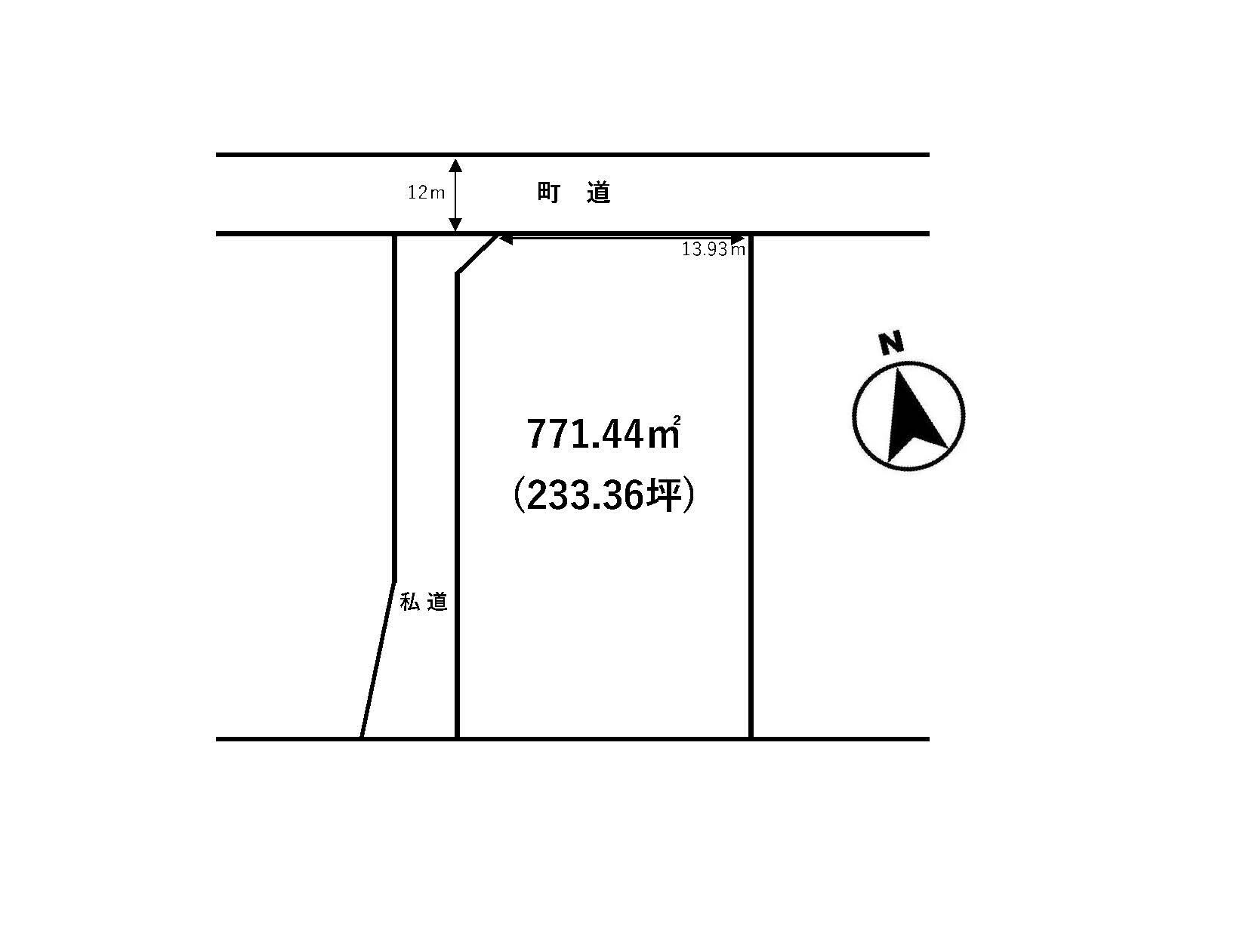 売土地　揖保郡太子町矢田部の区画図