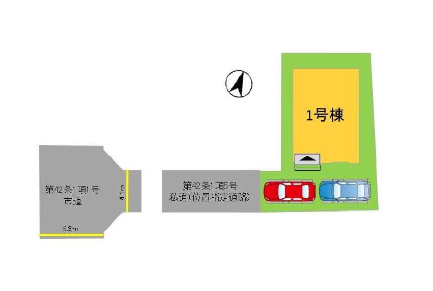 福岡市西区大字千里第5-1棟(1号棟)の区画図|配置図