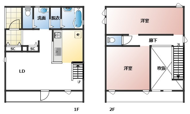 揖保郡太子町東保　中古戸建の間取り