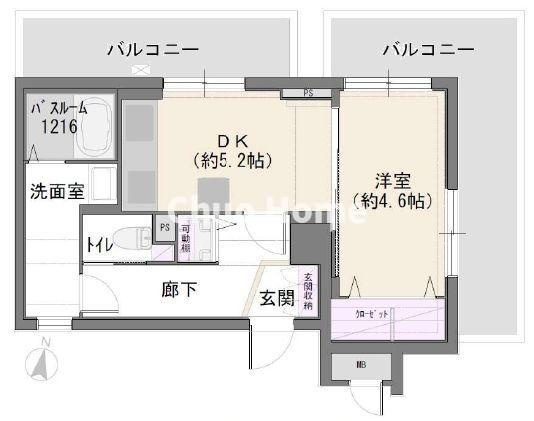 上野入谷シティハウスの間取り|9階部分・角部屋住戸につきまして日当り・通風・眺望良好。新規リノベーションマンション。安心のアフターサービス保証付きですのでご購入後も安心して暮らせます。