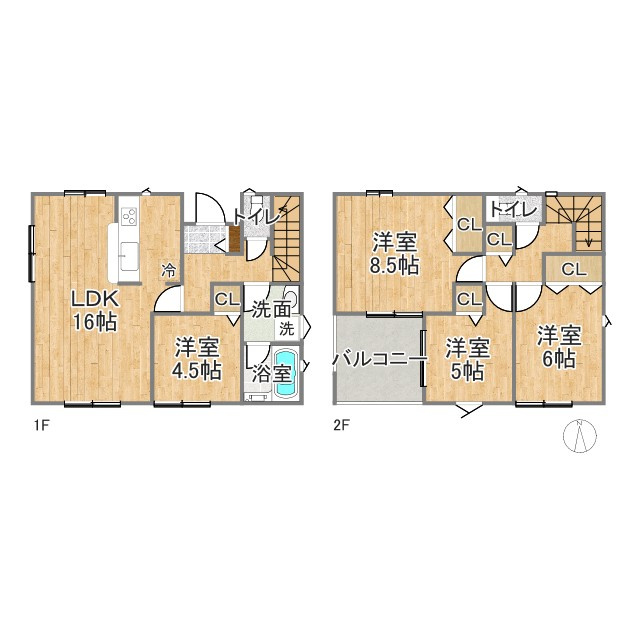 売中古戸建　中央区小豆餅二丁目の間取り|4LDKの使い勝手の良い間取です。