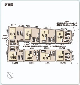 【新築戸建】　いわき市泉町滝尻第2　全8棟の区画図|区画図です。