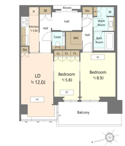 グラングリーン大阪　THE　NORTH　RESIDENCEの間取り