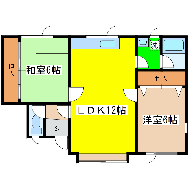 拓穂ハイツ（愛国東２－２１）の間取り