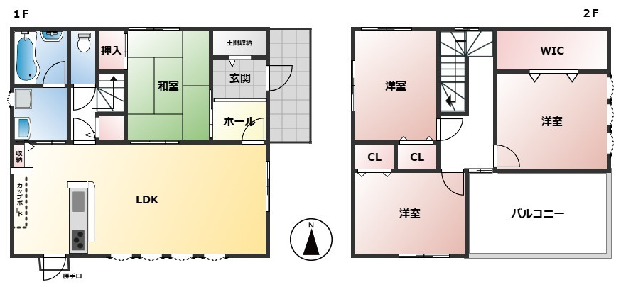 揖保郡太子町東保　中古戸建の間取り