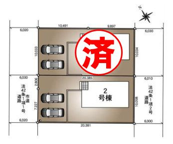 小山市城北3丁目　第11　2号棟の区画図