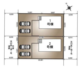 小山市城北3丁目　第11　2号棟の区画図