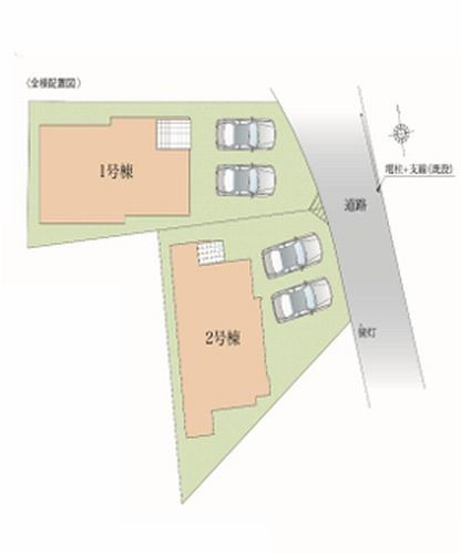 【仲介手数料０円】藤沢市片瀬6期　新築一戸建て　全2棟の区画図|藤沢市片瀬6期　新築一戸建て　全2棟