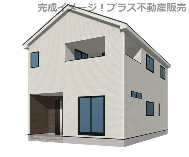 【外観】 | 福岡市東区八田1丁目第11　1号棟（全1棟）【仲介手数料無料・0円】 | 完成イメージの外観パースです。