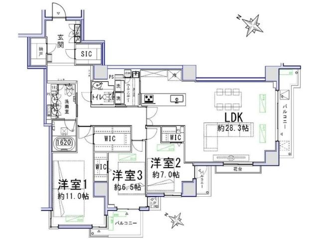 ローレルコート三番町の間取り