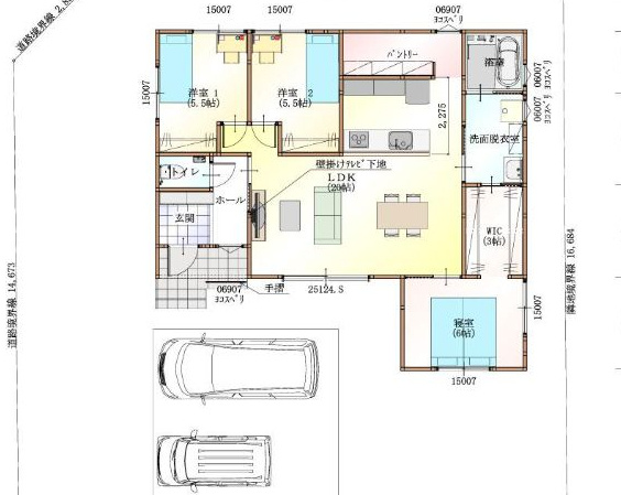 都城市高城町大井手の新築一戸建の間取り