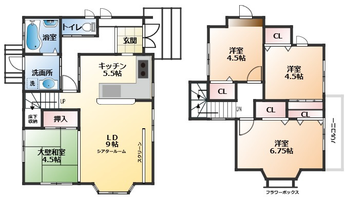 中古戸建　太子町太田の間取り