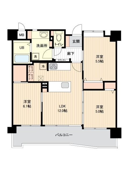 【間取り】 | ダイアパレスセントラルコート薬院