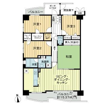 ベルシャトゥ東浦和の間取り