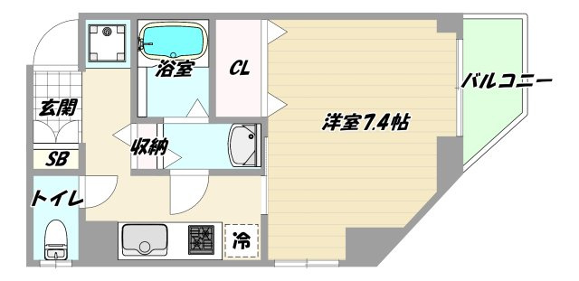 大阪市淀川区西中島５丁目の賃貸マンションの間取り