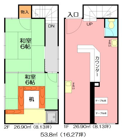 平塚市明石町の店舗事務所の間取り