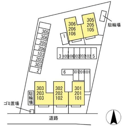 ドミールパーク江﨑　1の区画図