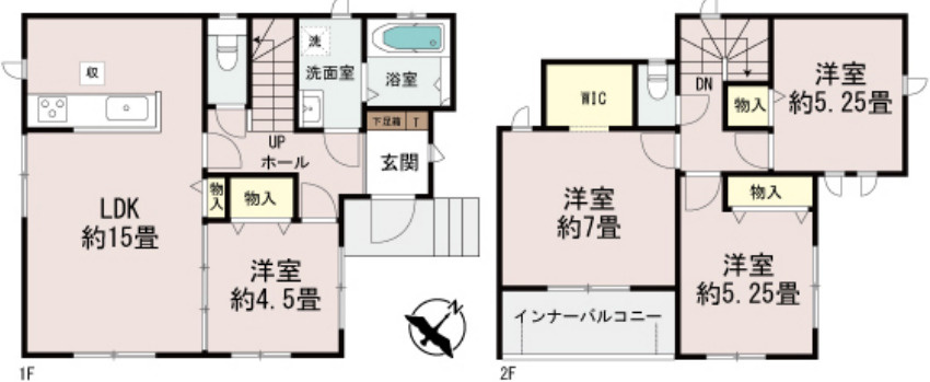ハートフルタウンうるま市江洲全10棟（新築戸建て・分譲住宅）の間取り