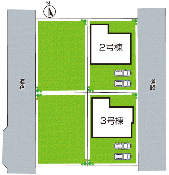 泉佐野市日根野　新築一戸建ての区画図|全２区画