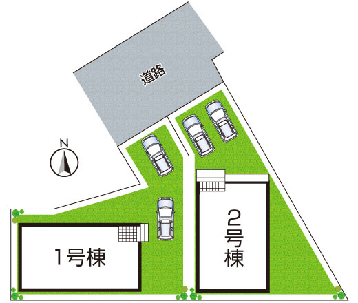 姫路市広畑区蒲田　第13期　新築一戸建ての区画図|全2区画