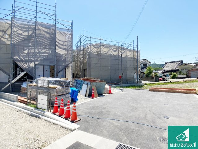 姫路市広畑区蒲田　第13期　新築一戸建ての前面道路含む現地写真|周辺は落ち着いた街並みの住宅地！子育てがしやすい住環境です！まだ未完成ですが、現地でしかわからない事もございます。是非一度ご覧ください。