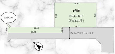 野田市山崎27期　売地　33坪の区画図