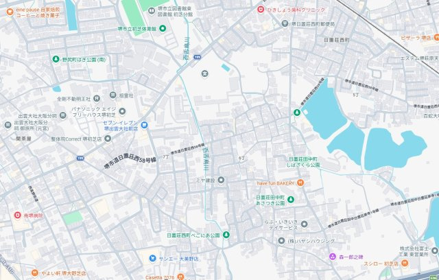 堺市東区日置荘西町　新築一戸建ての地図