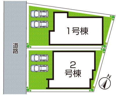 宝塚市中州　新築一戸建ての区画図|全2区画