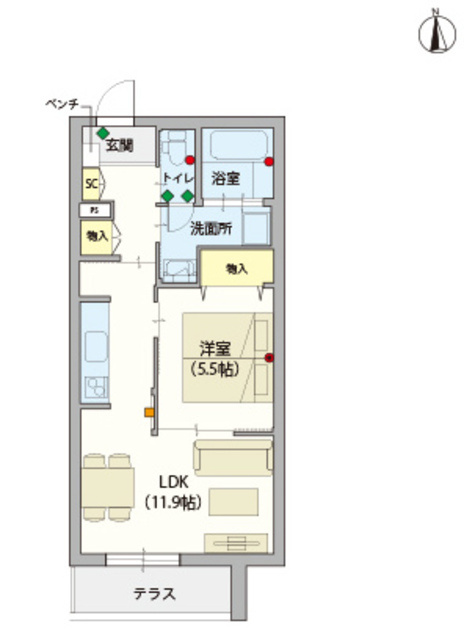 （シニア限定）ヘーベルVillage町屋の間取り|★シニアにやさしい充実した設備★