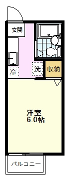 【間取り】 | カサベルデ | カサベルデ、103号室、１Ｋ
