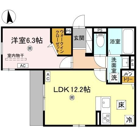 大阪市城東区諏訪３丁目のアパートの間取り