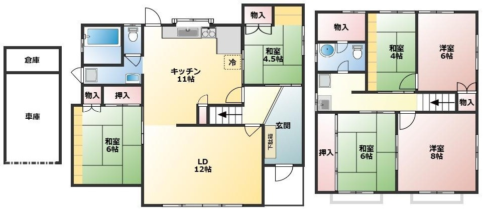 東人丸町戸建の間取り