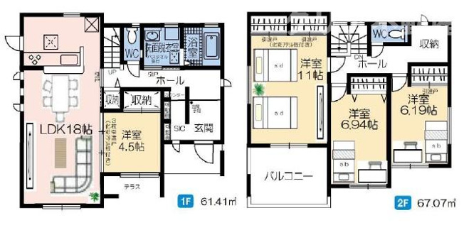 【間取り】 | 第2高崎市倉賀野町　1号棟