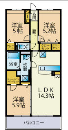 【間取り】 | （仮称）プレア次郎丸　A棟
