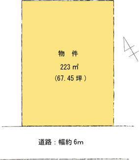 【土地図】 | ベルロードに近い南向きの土地